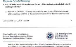 美国移民局批准留学生凭电子版offer和I-20即可申请签证